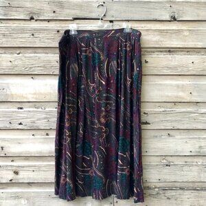 Vintage Sag Harbor Woman 90s Purple Paisley Skirt